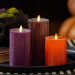 Moving Flame Pillar Candles - Set of 3 - Melted Top Edge, LED Battery Operated Lights